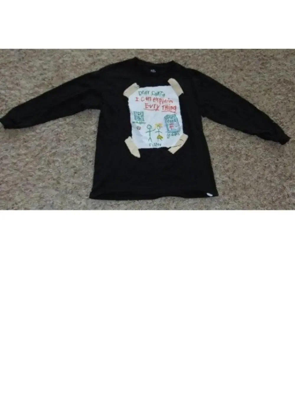 Nike TMNT Christmas Boys 12 Orlando Dear Santa Crew Tee Black Orange